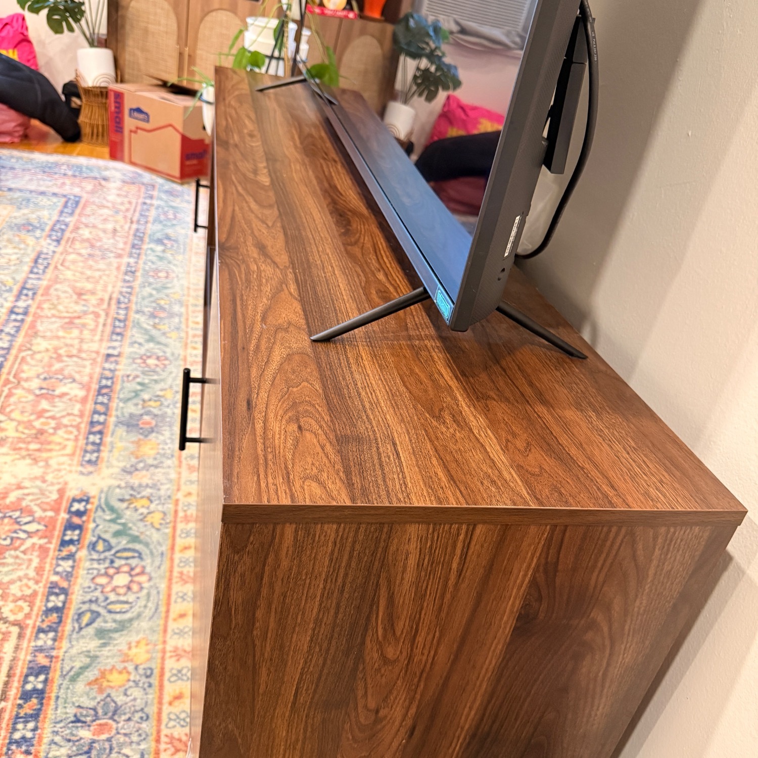 Dark Brown Wood Media Storage - image-2