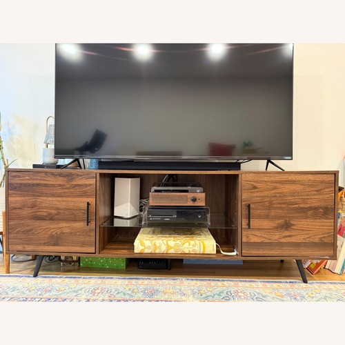 Used Dark Brown Wood Media Storage for sale on AptDeco
