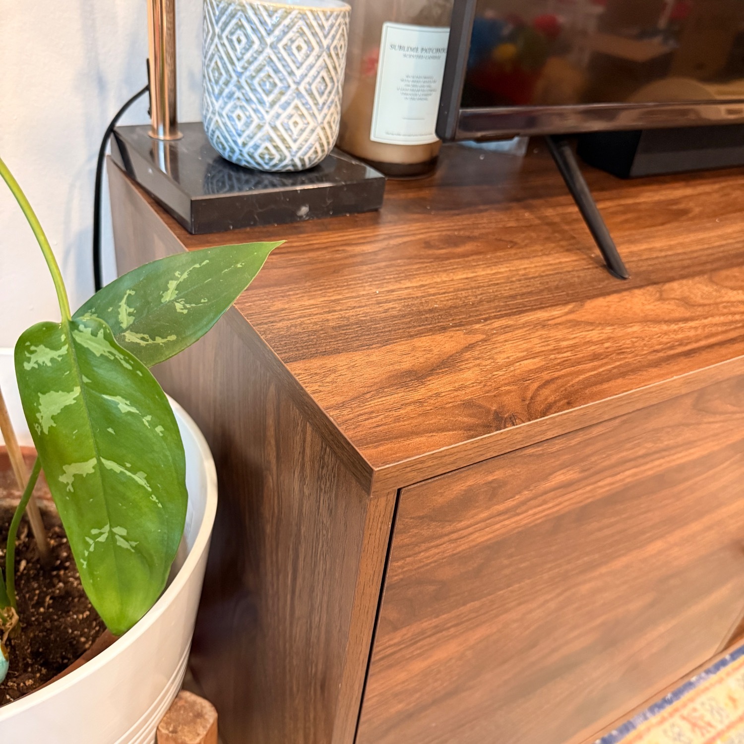 Dark Brown Wood Media Storage - image-3