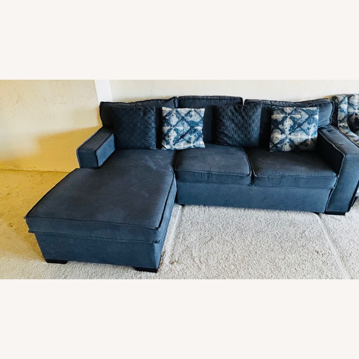 Bob's Discount Furniture Blue Sleeper Sofa - image-1