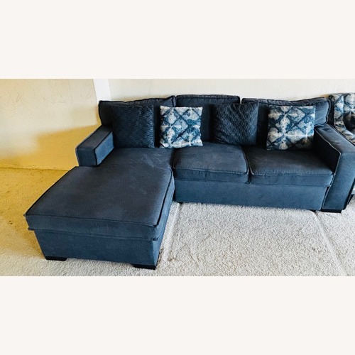 Used Bob's Discount Furniture Blue Sleeper Sofa for sale on AptDeco