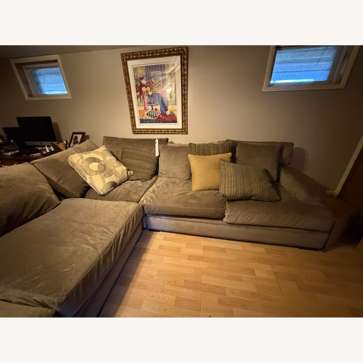 Light Brown Microsuede 3 Piece Sectional - image-2