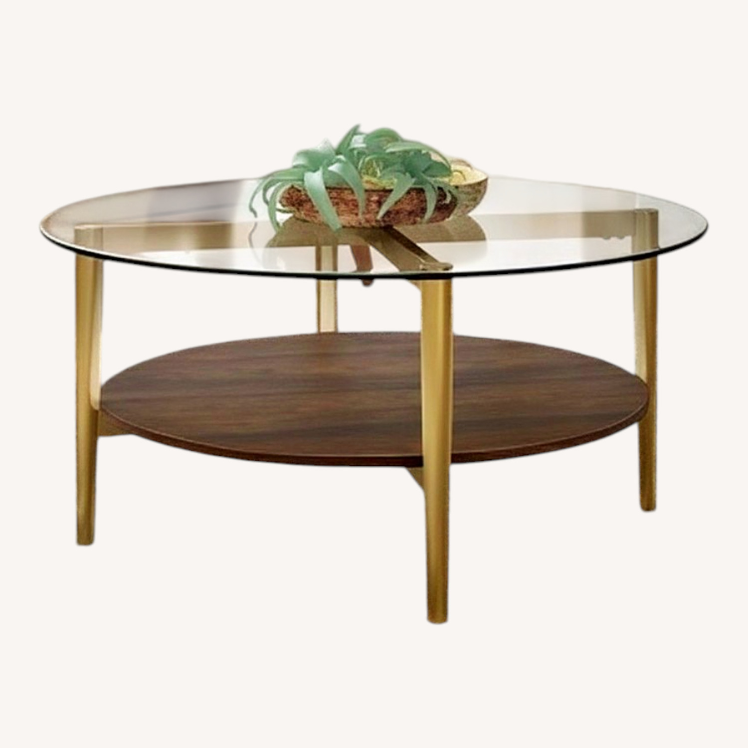 AllModern Dark Brown Glass Coffee Table - image-6
