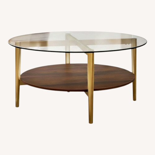 Used AllModern Dark Brown Glass Coffee Table for sale on AptDeco