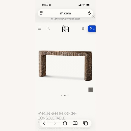 Used Restoration Hardware Byron Reeded Stone Console Table for sale on AptDeco