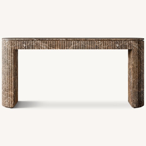 Used Restoration Hardware Byron Reeded Stone Console Table for sale on AptDeco