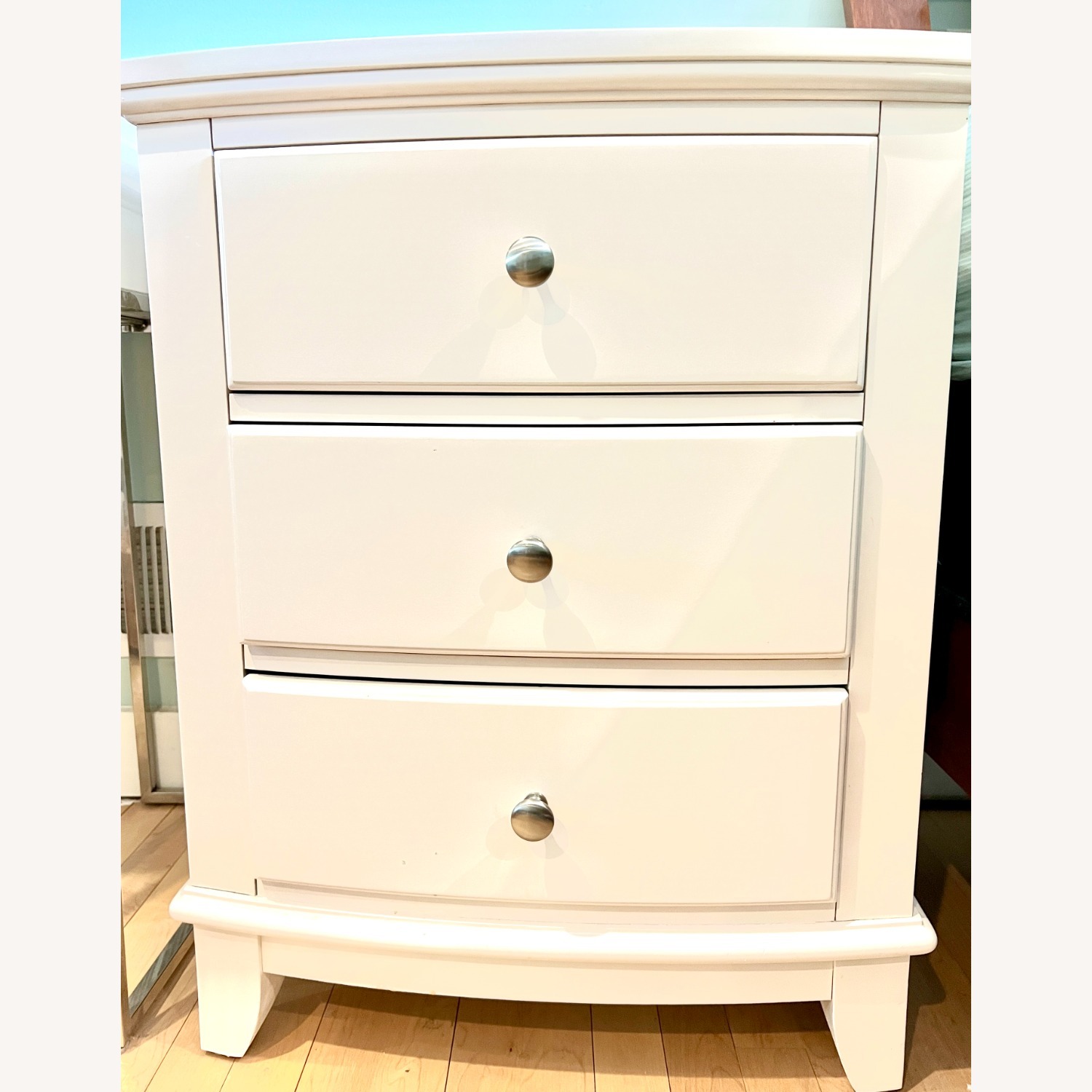 Raymour & Flanigan Kylie White 3-Drawer Nightstand - image-1