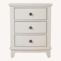 Raymour & Flanigan Kylie White 3-Drawer Nightstand