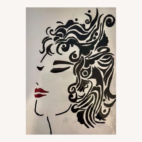 Used Black and White Abstract Portrait for sale on AptDeco