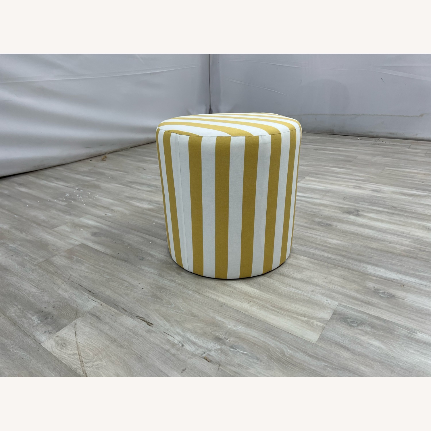 The Inside Drum Ottoman - Citrine Cabana Stripe - image-2