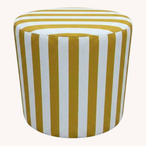 Used The Inside Drum Ottoman - Citrine Cabana Stripe for sale on AptDeco