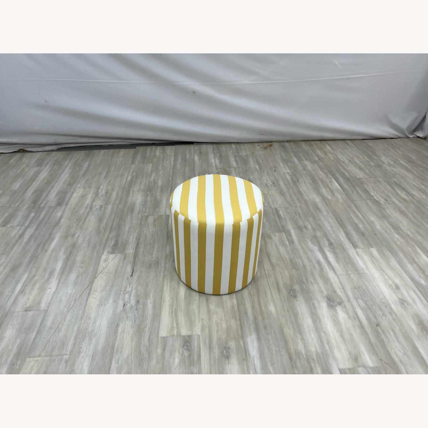 The Inside Drum Ottoman - Citrine Cabana Stripe - image-3