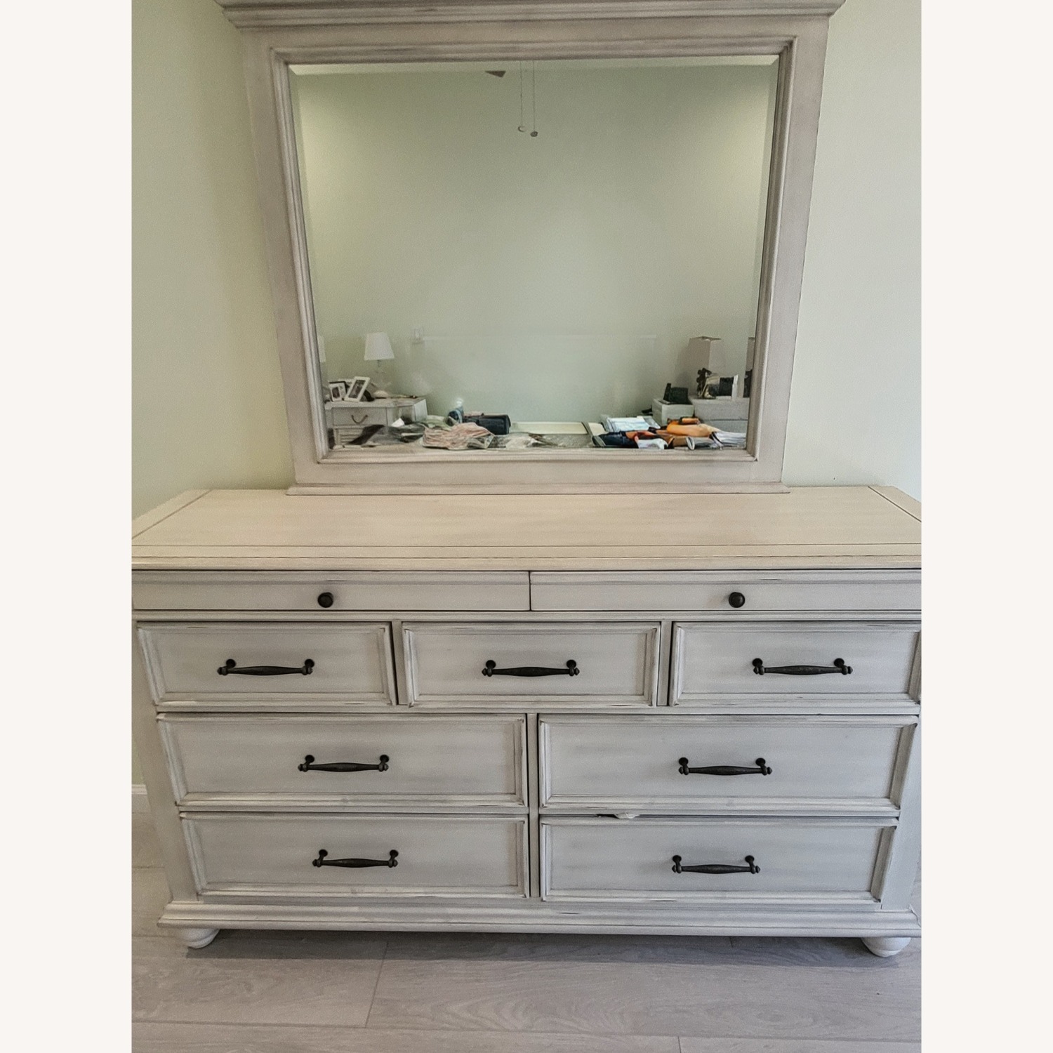 Macy's White Wood Dresser - image-1