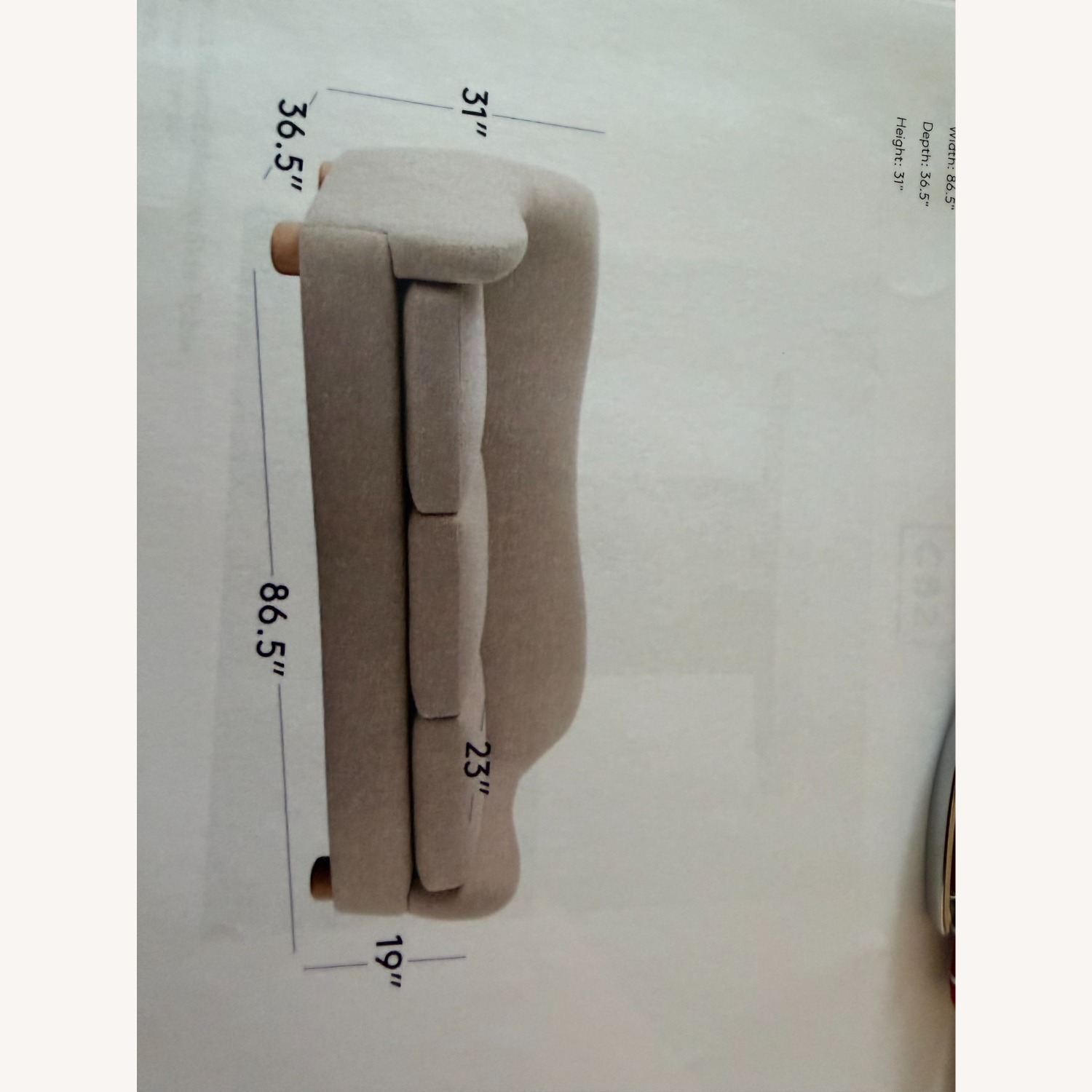 CB2 Bacio Cream Boucle 3+ Seater Sofa - image-3