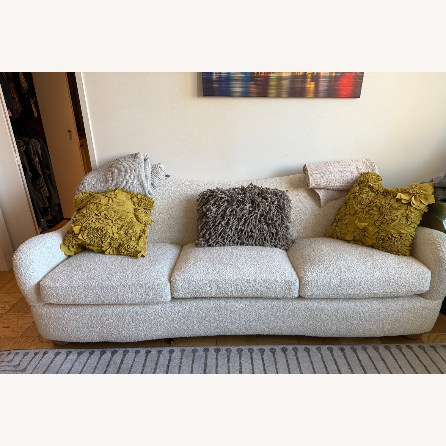 CB2 Bacio Cream Boucle 3+ Seater Sofa - image-1