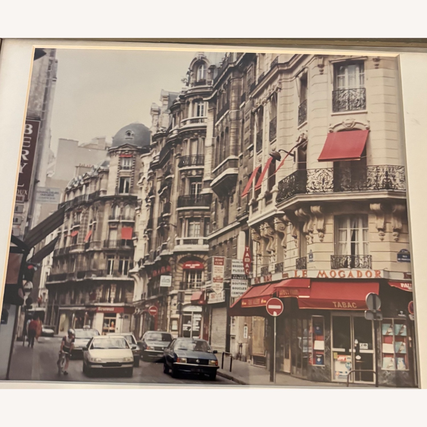 Paris Street Scene with Light Gray Wood Frame - image-1