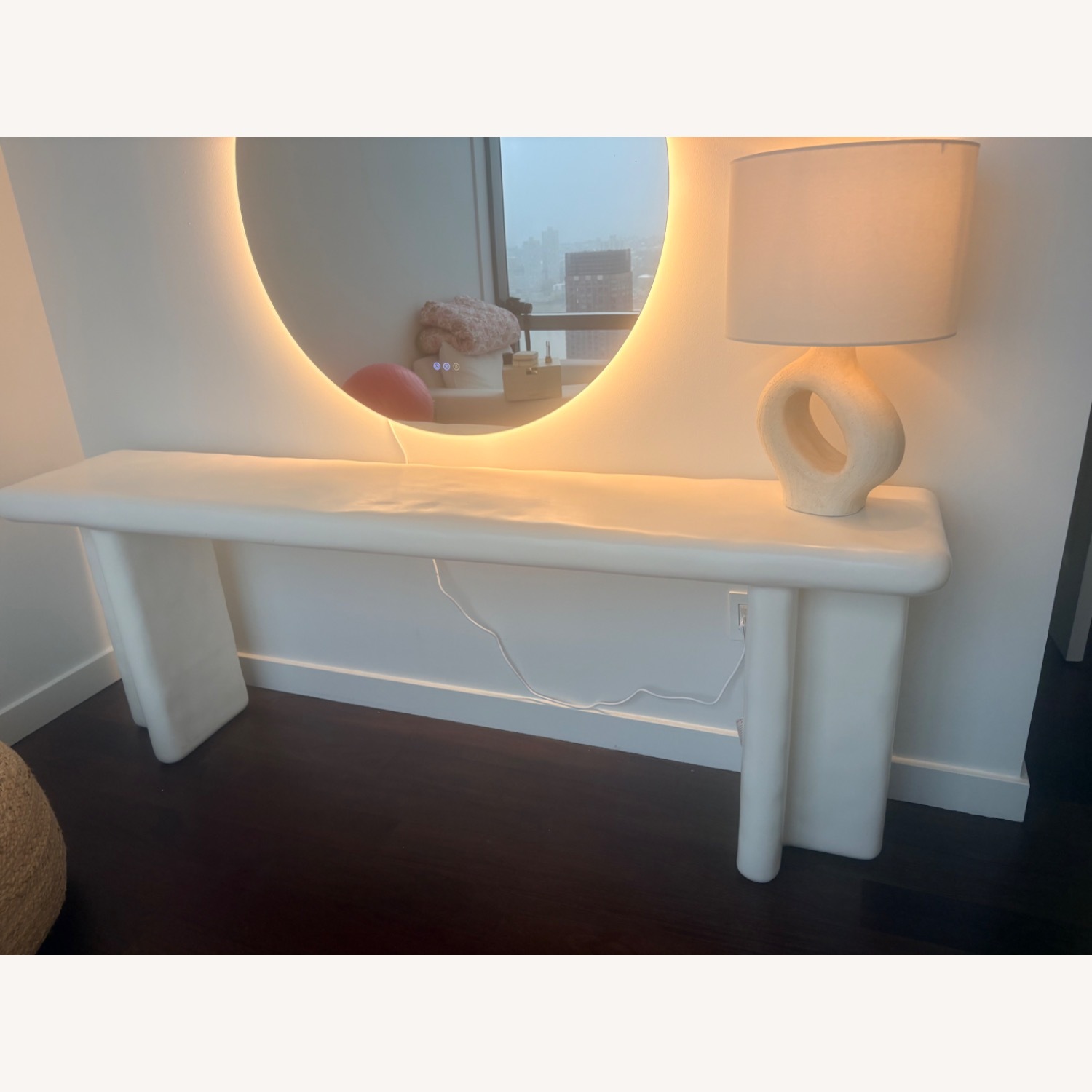 CB2 Bodene White Resin Side Table - image-2