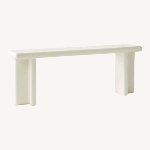 Used CB2 Bodene White Resin Side Table for sale on AptDeco