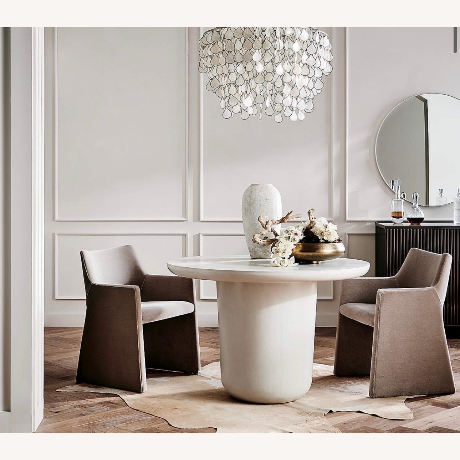 CB2 Lola White Concrete Dining Table - image-1