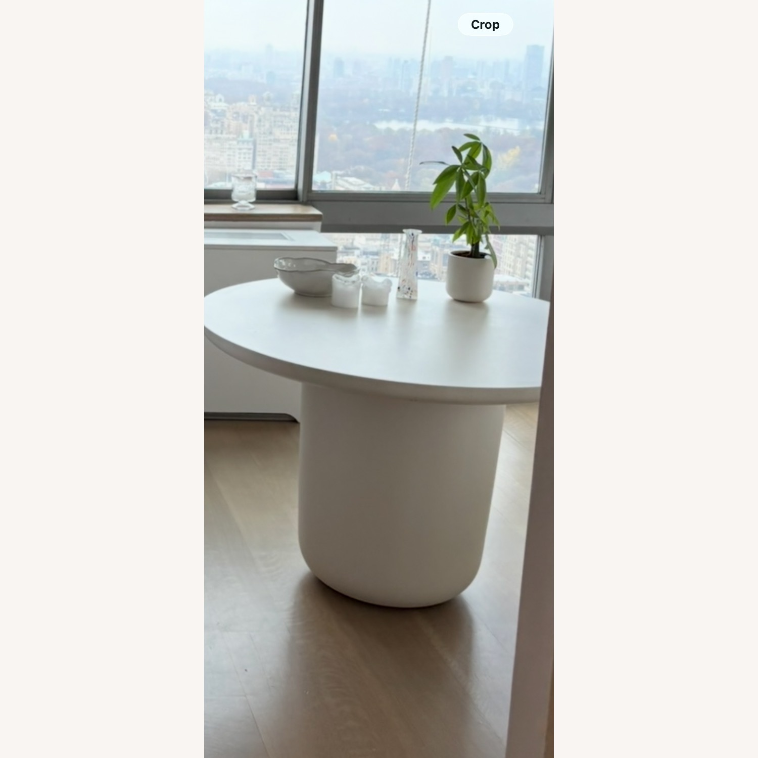 CB2 Lola White Concrete Dining Table - image-2