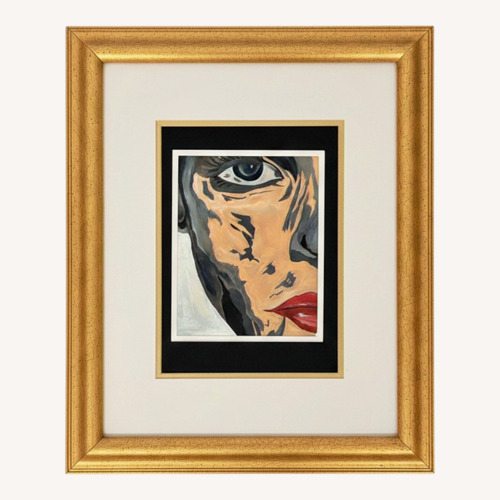 Used Abstract Face, Oil on Paper for sale on AptDeco