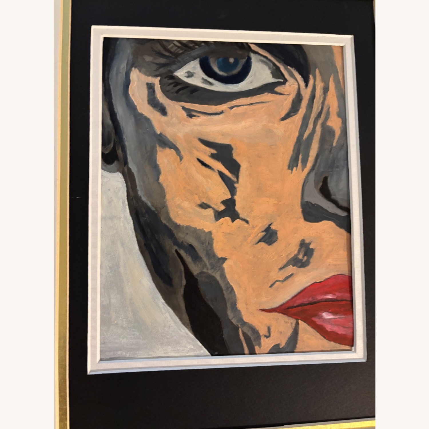 Abstract Face, Oil on Paper - image-2