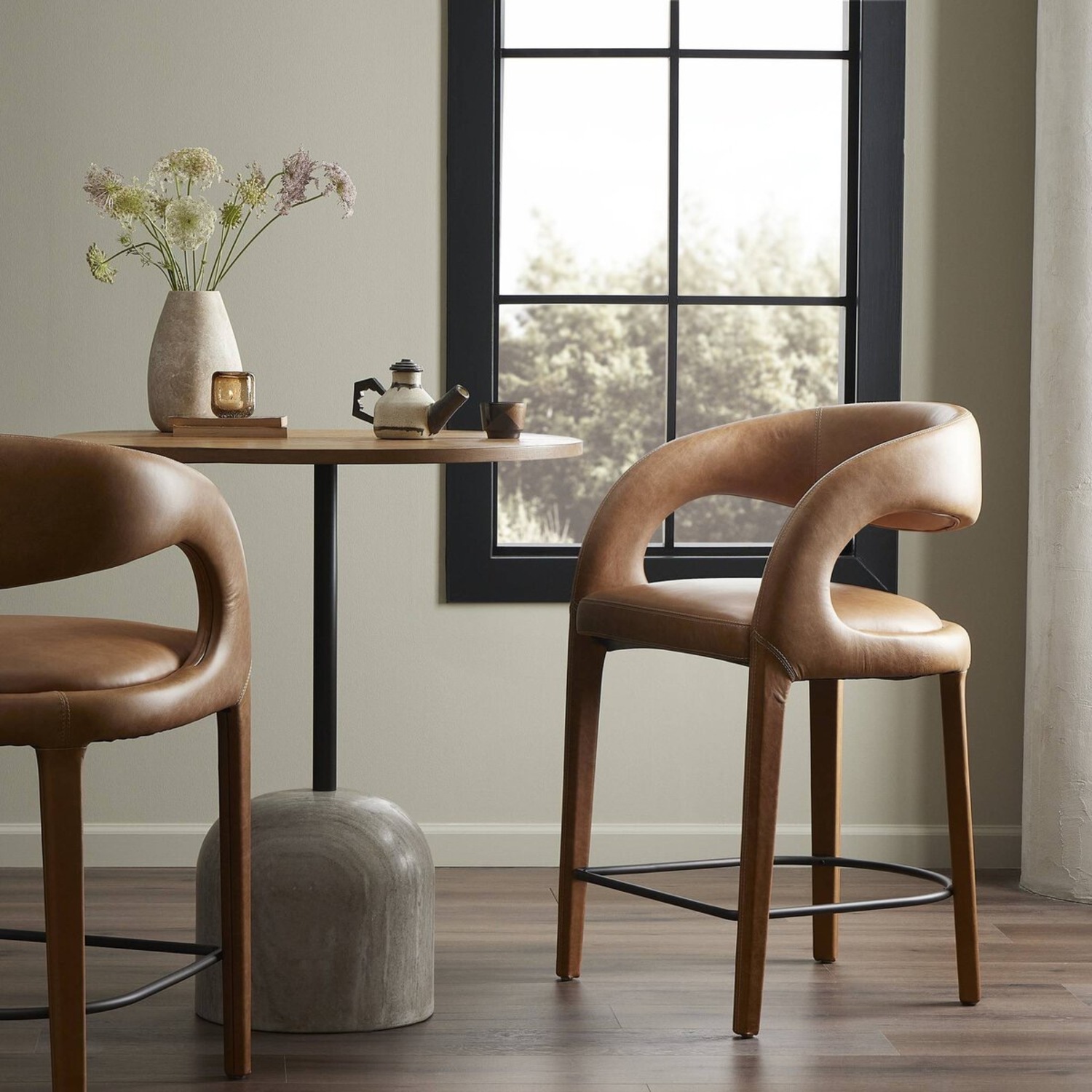 Four Hands Hawkins Leather Stools (Set of 3)  - image-9