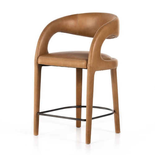Used Four Hands Hawkins Leather Stools (Set of 3)  for sale on AptDeco