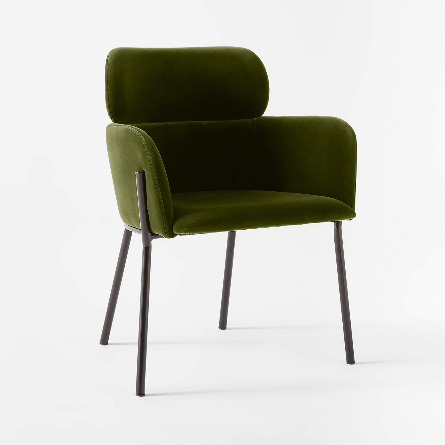 CB2 Azalea Green Velvet Dining Armchairs - image-5