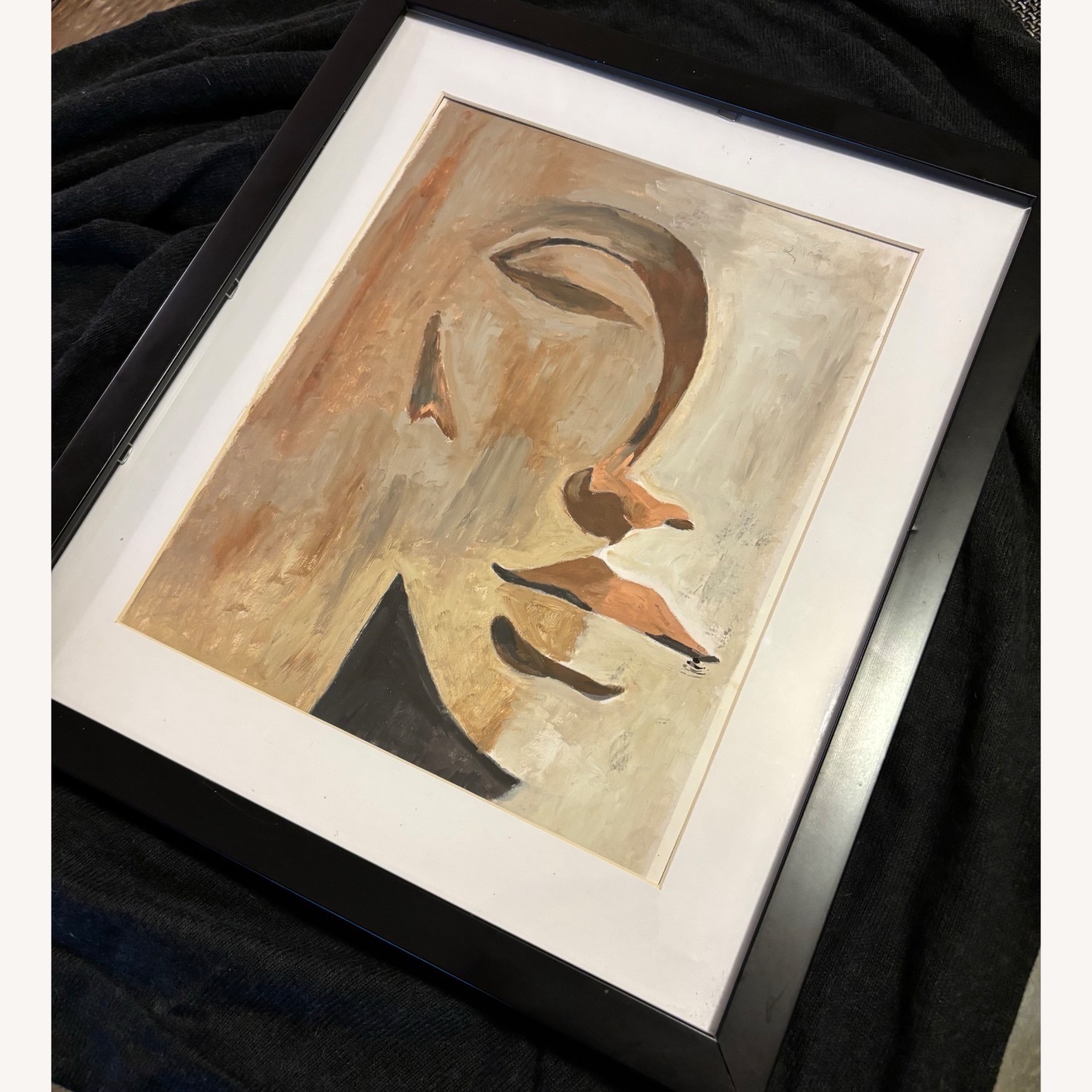 Abstract Face in Browns Wall Art - image-3