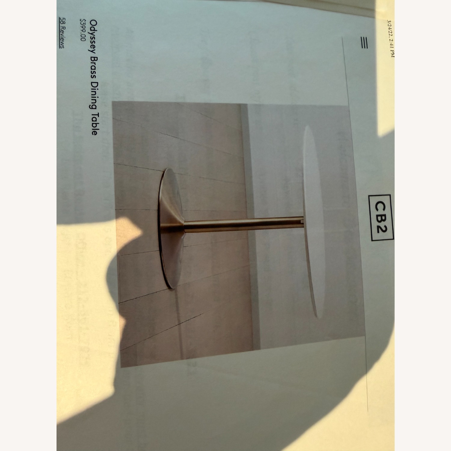 CB2 Odyssey Brass Dining Table - image-4