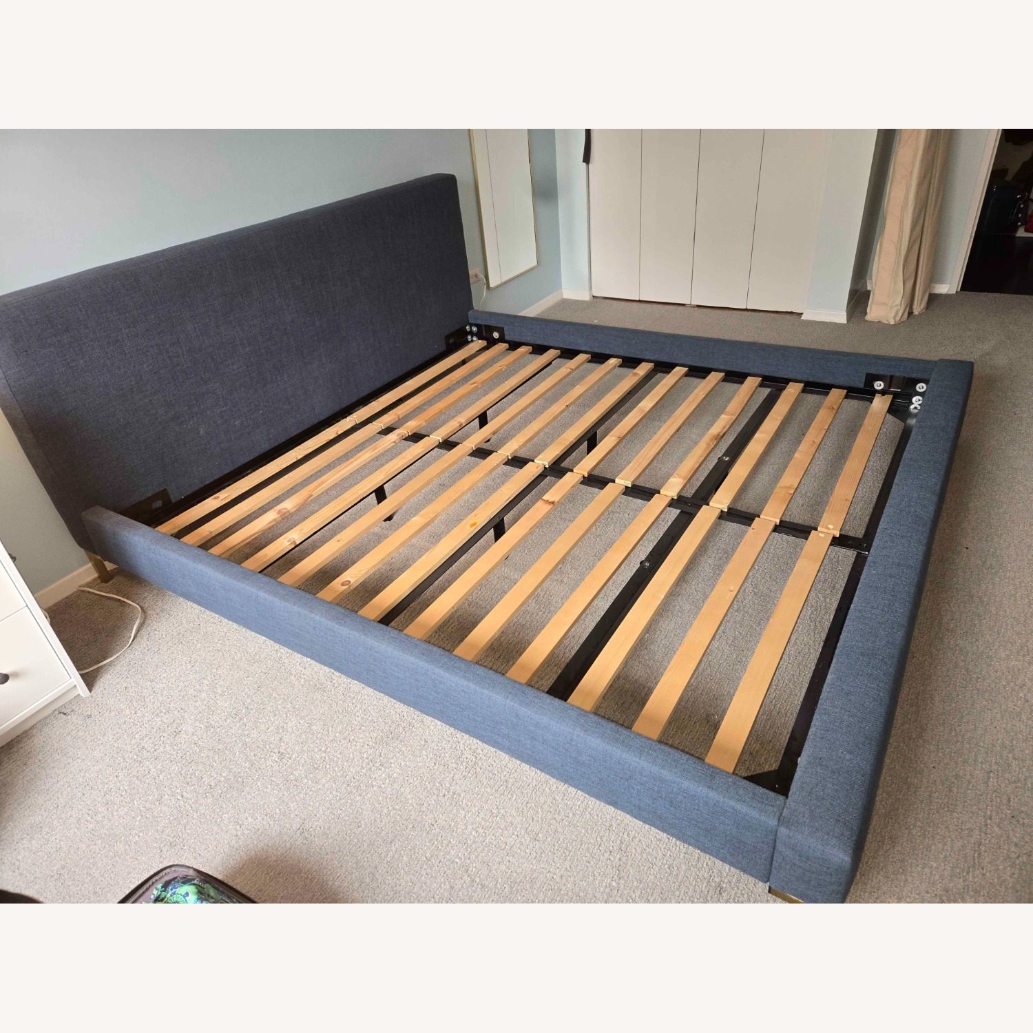 Skyline Furniture Navy Malin Upholstered Platform Bed - image-2