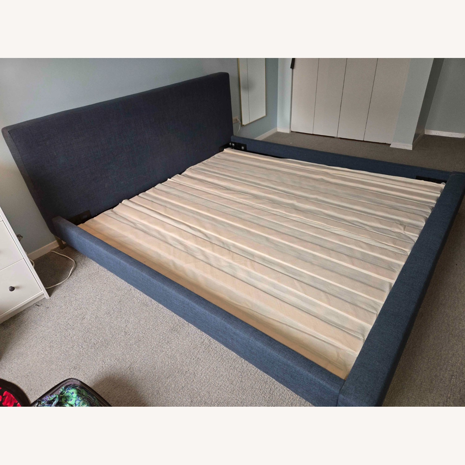 Skyline Furniture Navy Malin Upholstered Platform Bed - image-3