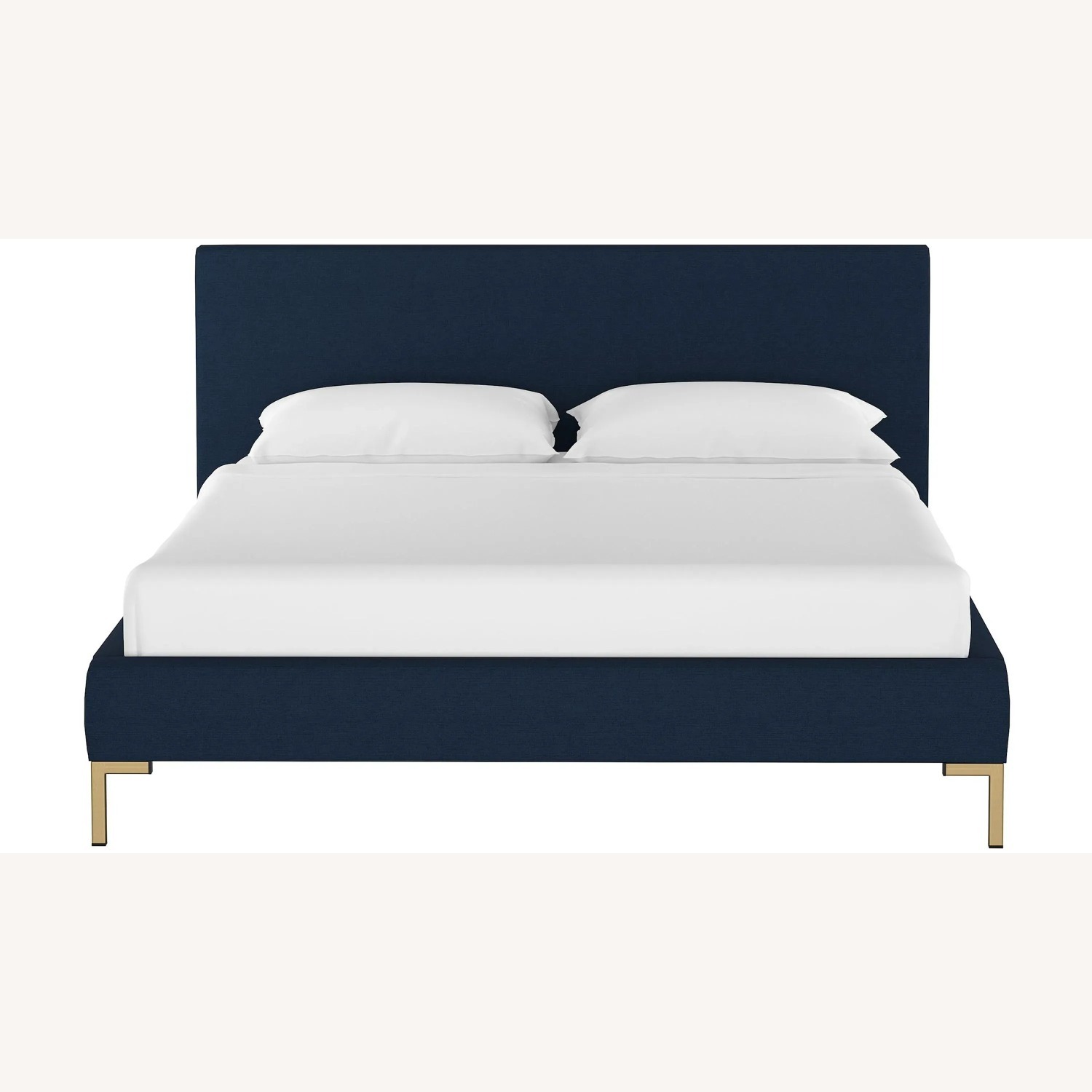 Skyline Furniture Navy Malin Upholstered Platform Bed - image-1