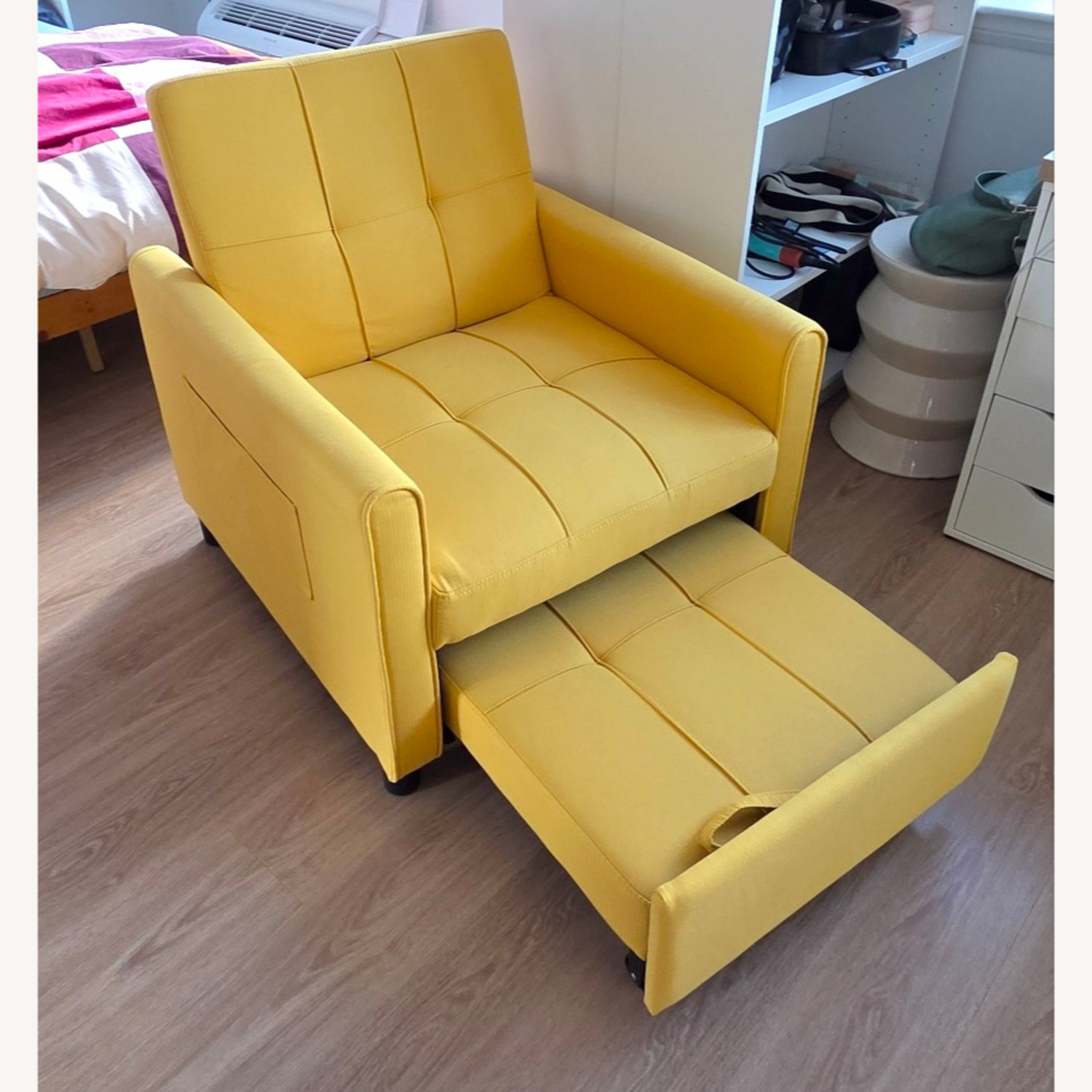 Wayfair 3-in-1 Convertible Yellow Linen Sofa - image-2