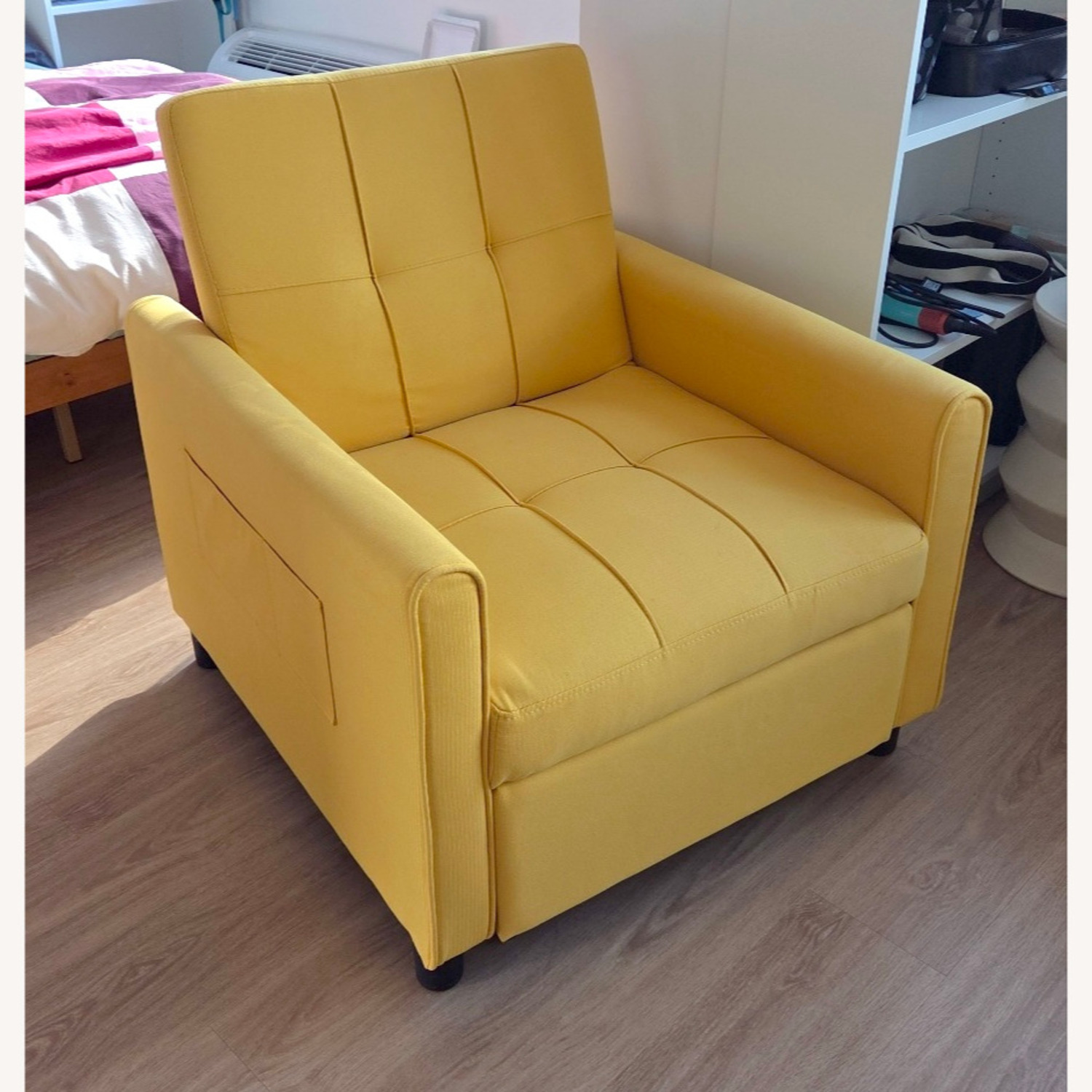 Wayfair 3-in-1 Convertible Yellow Linen Sofa - image-1