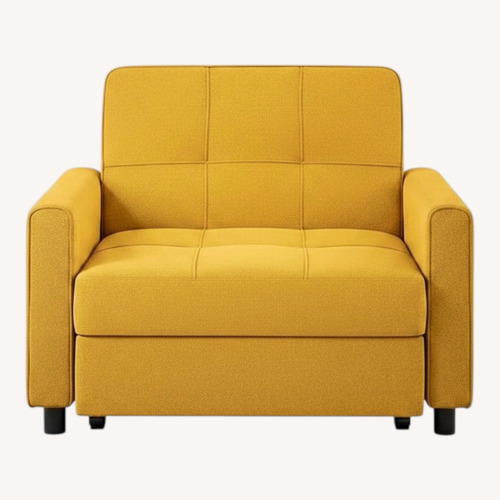 Used Wayfair 3-in-1 Convertible Yellow Linen Sofa for sale on AptDeco