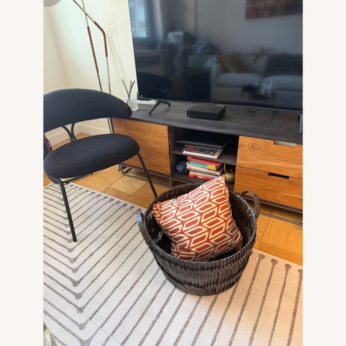 Used CB2 Gondola Black Wool Accent Chair for sale on AptDeco