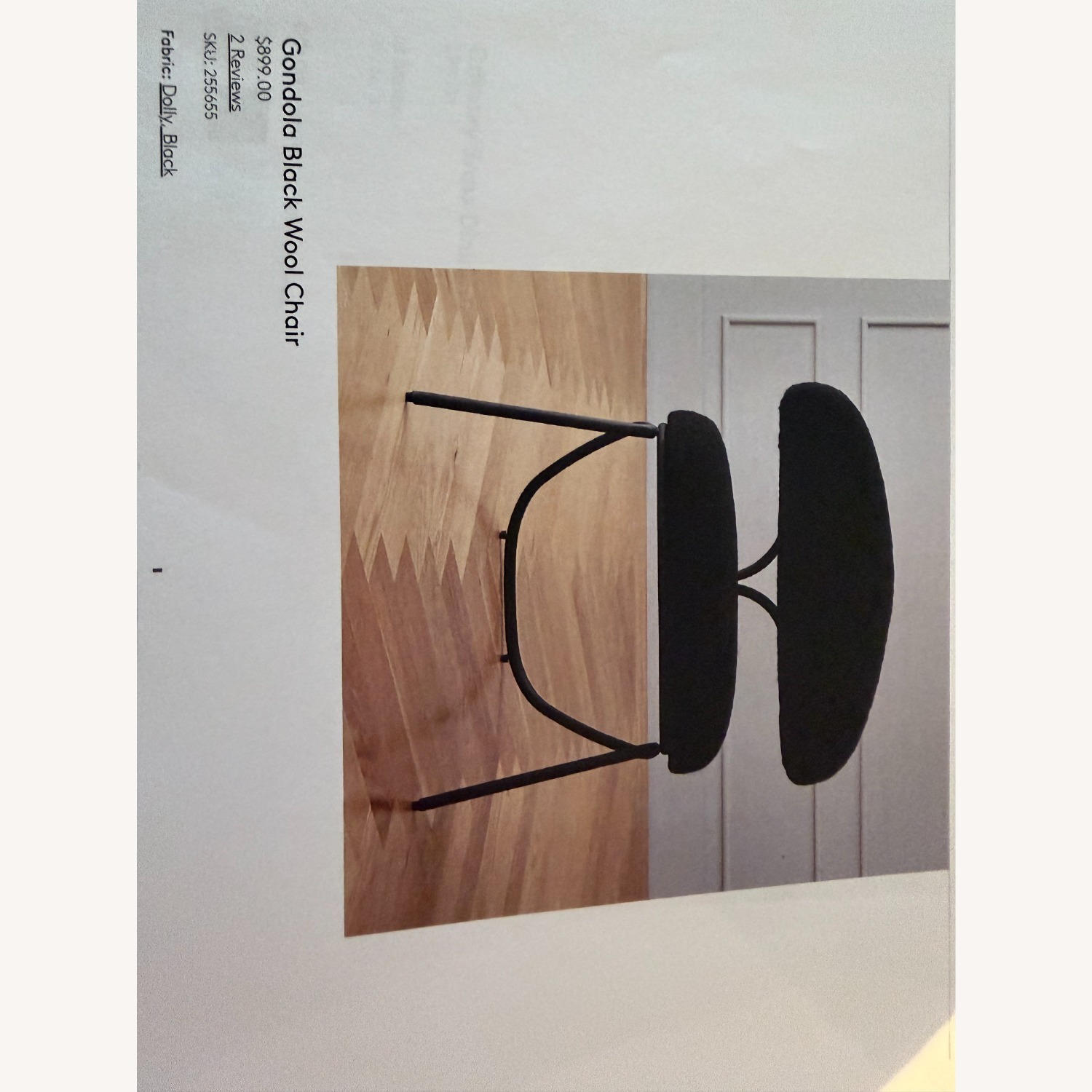 CB2 Gondola Black Wool Accent Chair - image-2