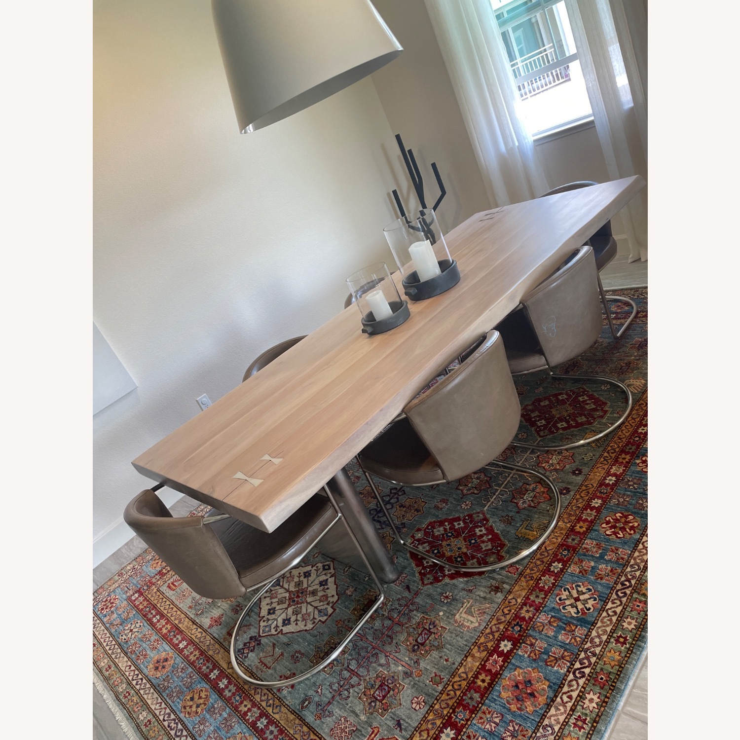 CB2 Cleo Dark Brown Leather Dining Chairs - image-1