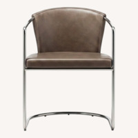 CB2 Cleo Dark Brown Leather Dining Chairs