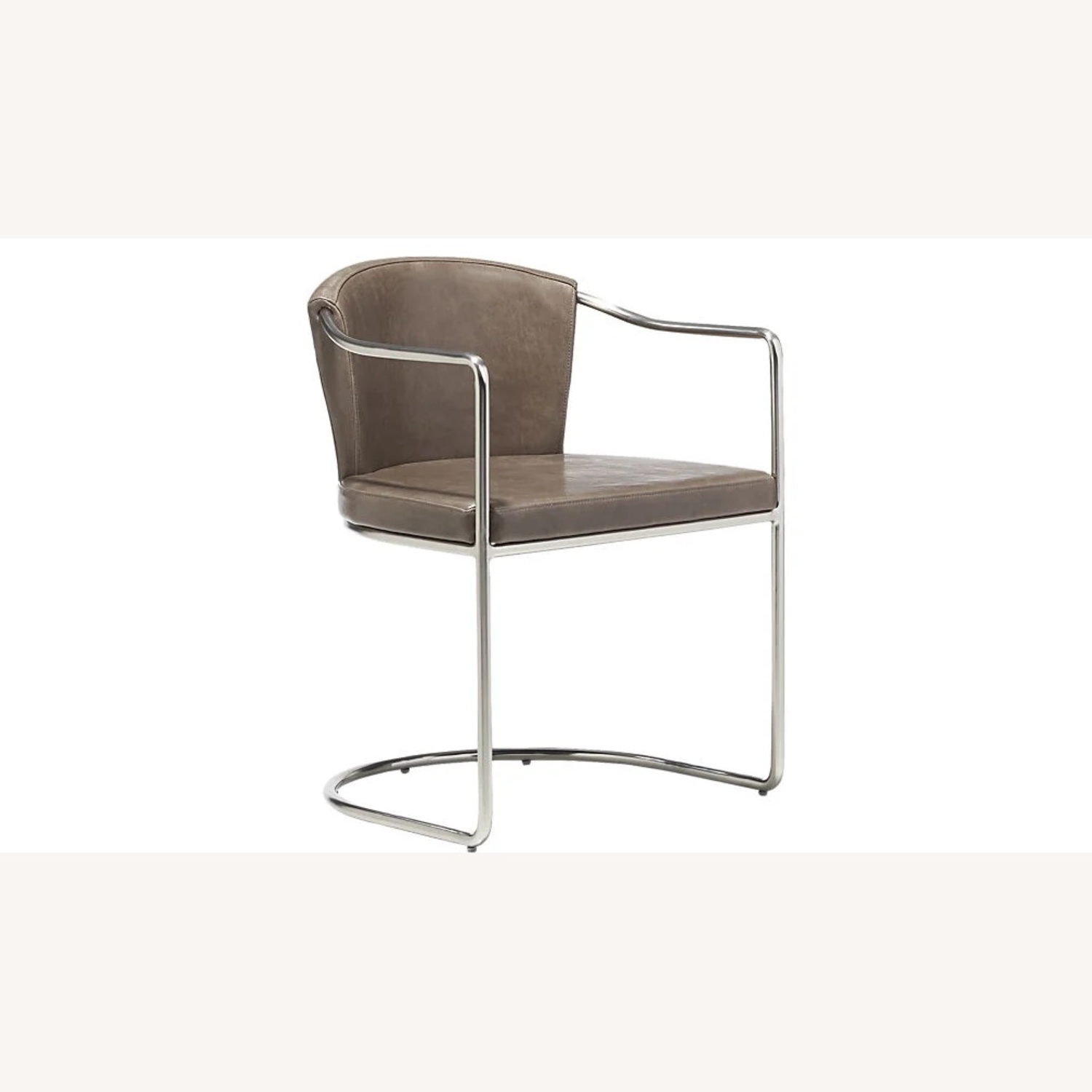 CB2 Cleo Dark Brown Leather Dining Chairs - image-4