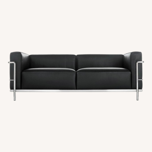 Used Cassina LC3 Grand Modele Black Leather 2 Seater Sofa for sale on AptDeco