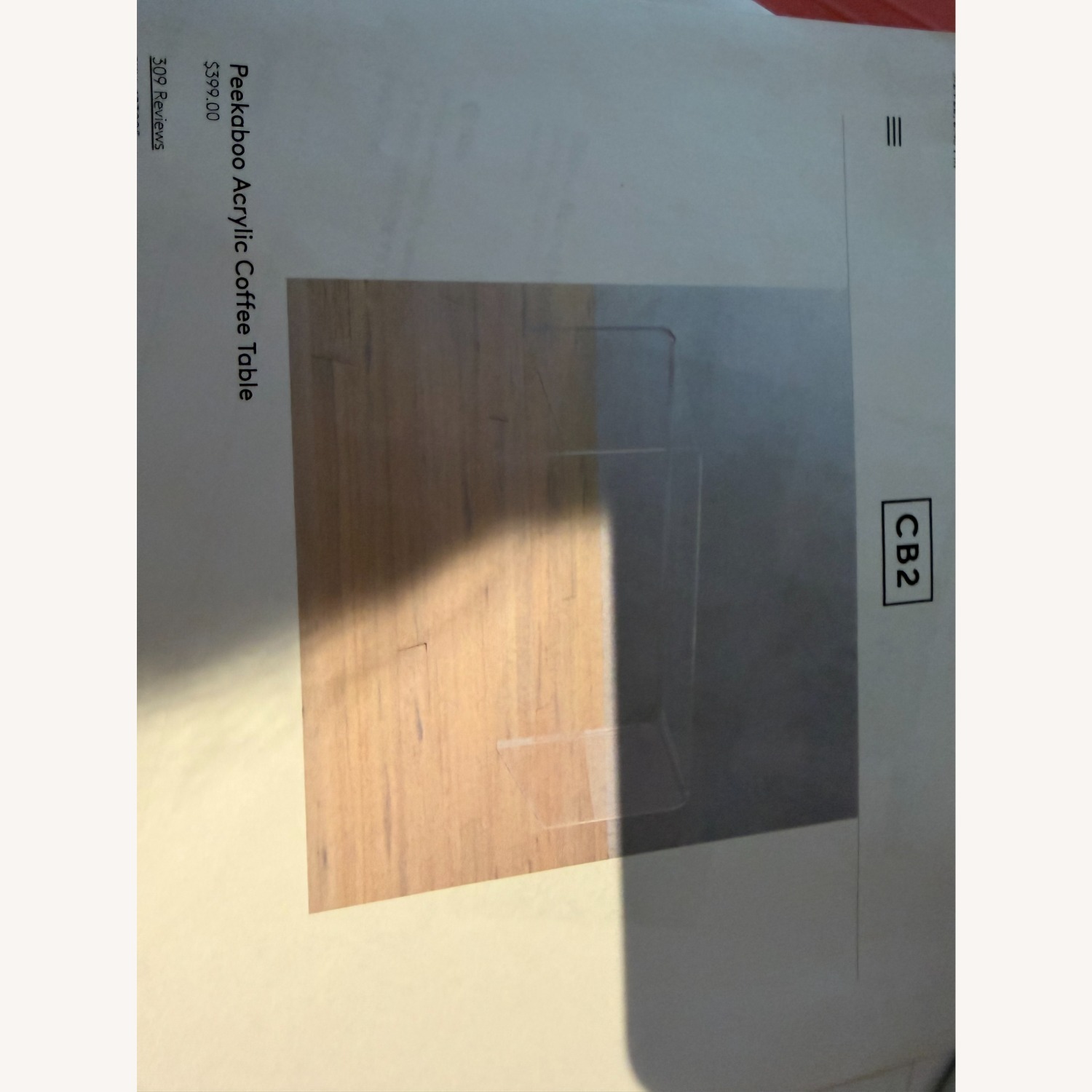 CB2 Peekaboo Acrylic Coffee Table - image-3