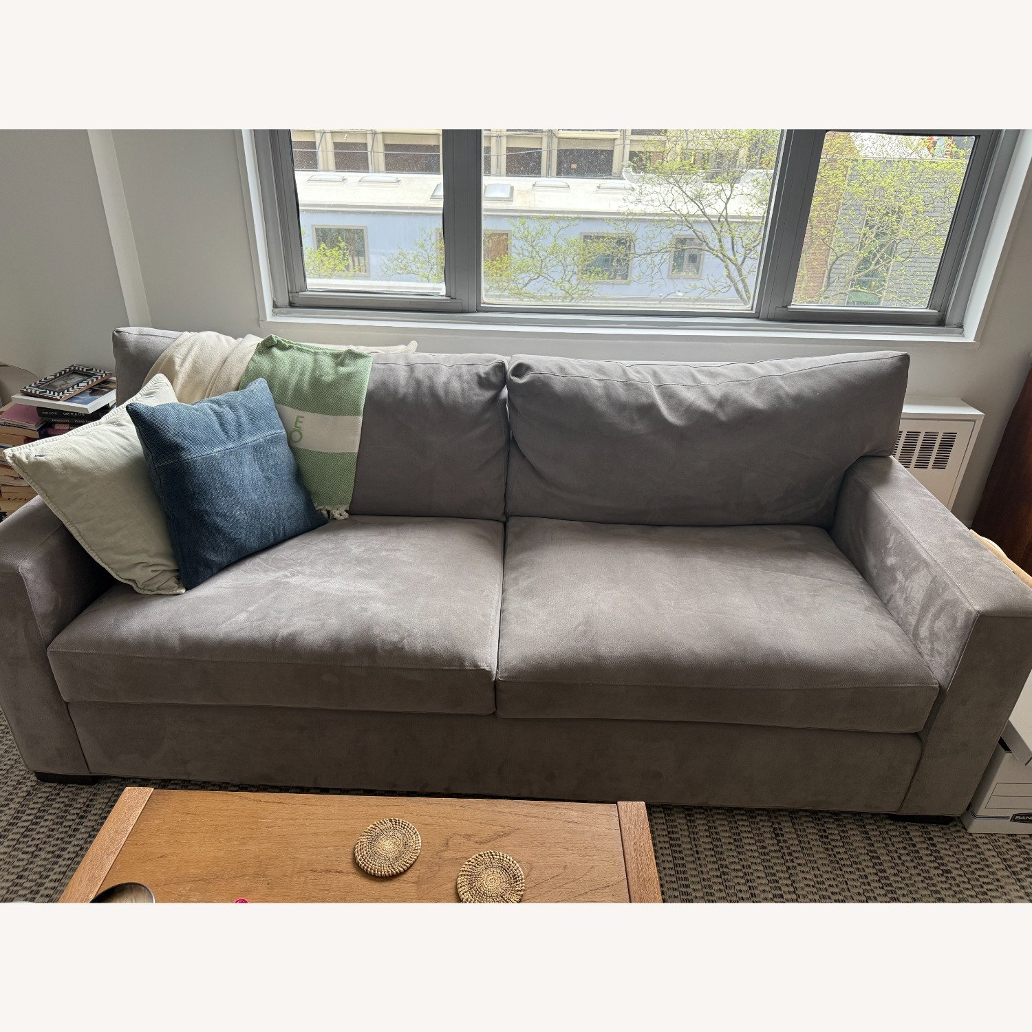 Crate & Barrel Light Gray Axis II Fabric 2 Seater Sofa - image-4