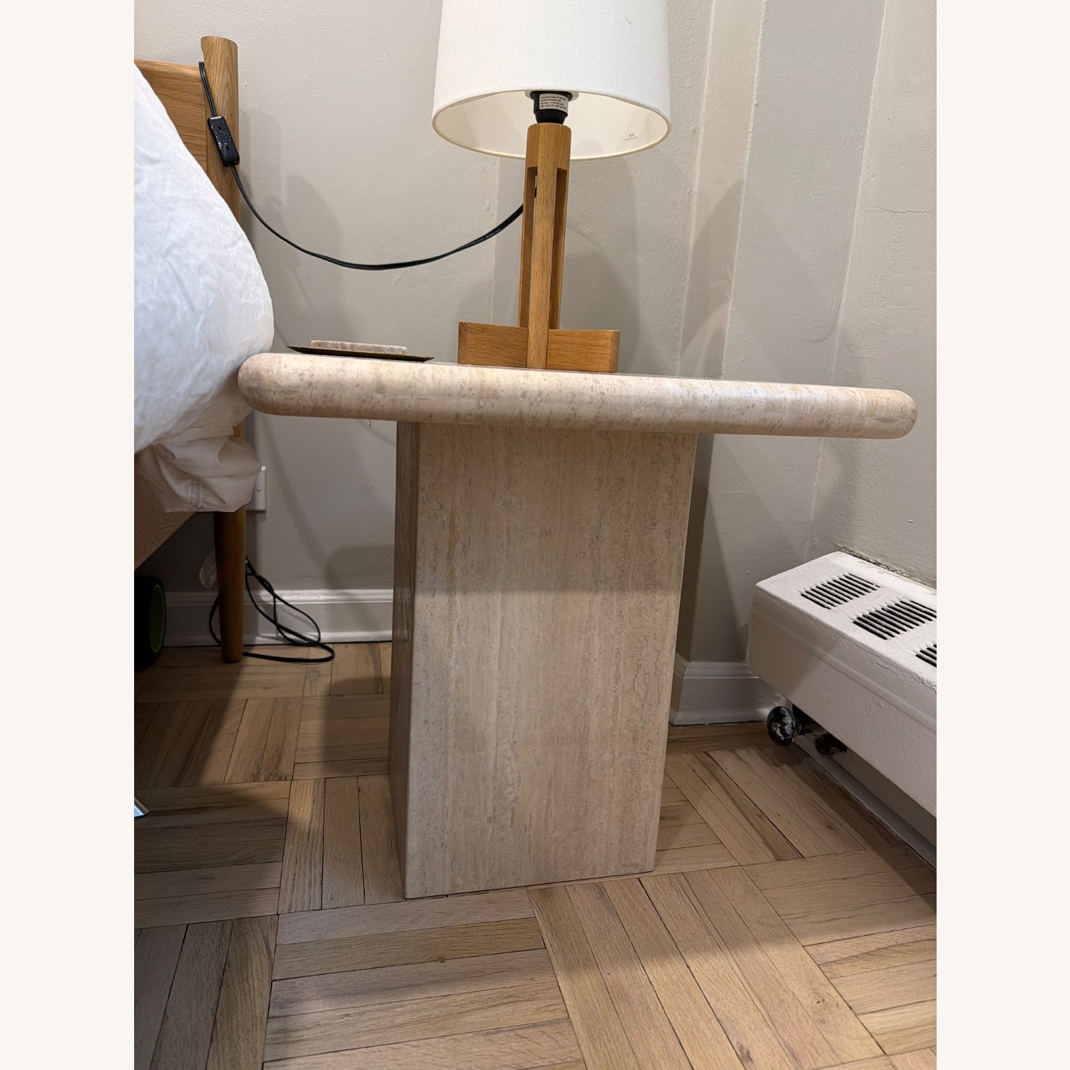 Travertine End Table - image-4