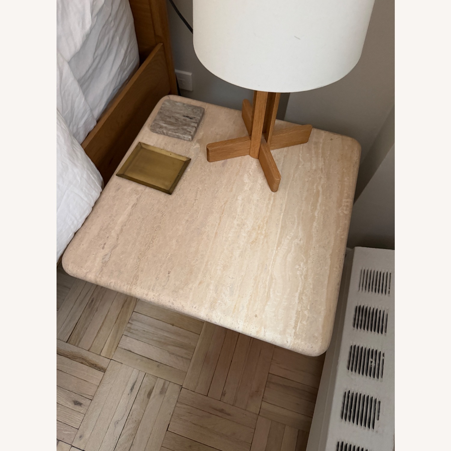 Travertine End Table - image-2