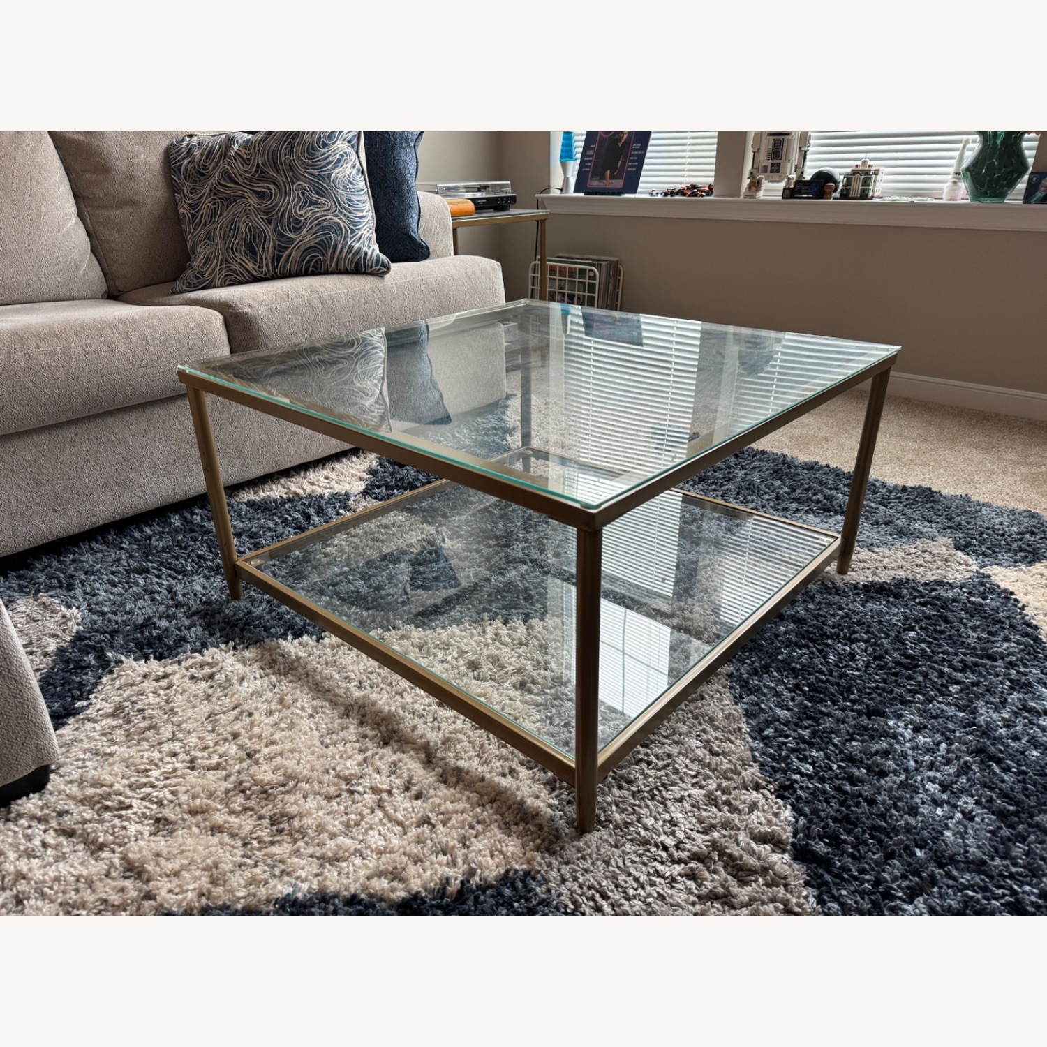 Gold Glass Coffee Table - image-1