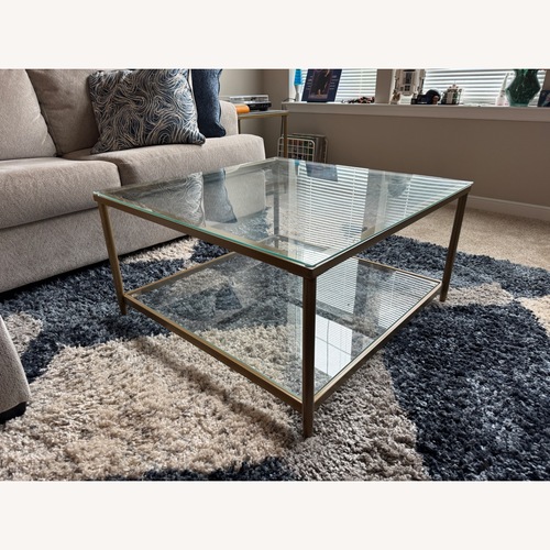 Used Gold Glass Coffee Table for sale on AptDeco