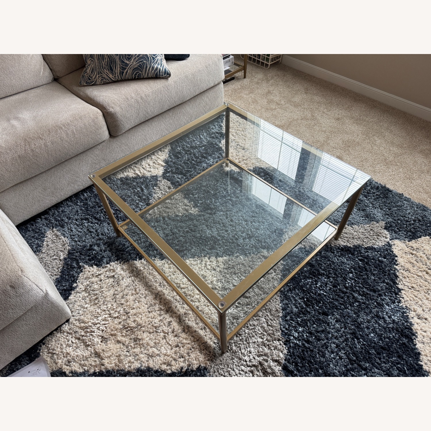 Gold Glass Coffee Table - image-2